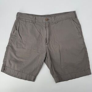 Faherty Brand Mens 33 All Day Shorts Gray Cotton Twill Chino Casual 8" Inseam